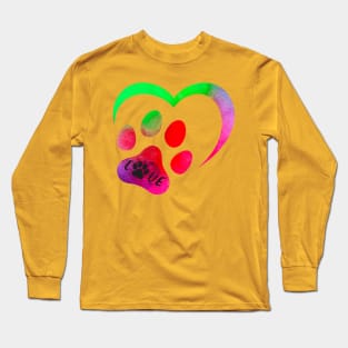 Heart paw dog icon. Long Sleeve T-Shirt